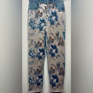 Mango - MNG Denim - Floral Brocade Jeans - Size 1 (Women’s)